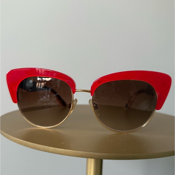 Dolce Gabbana DG4277 Sicilian Cat Eye Sunglasses in Red Acetate
